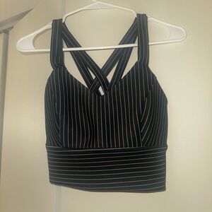 Forever 21 Black and White Striped Crop Top